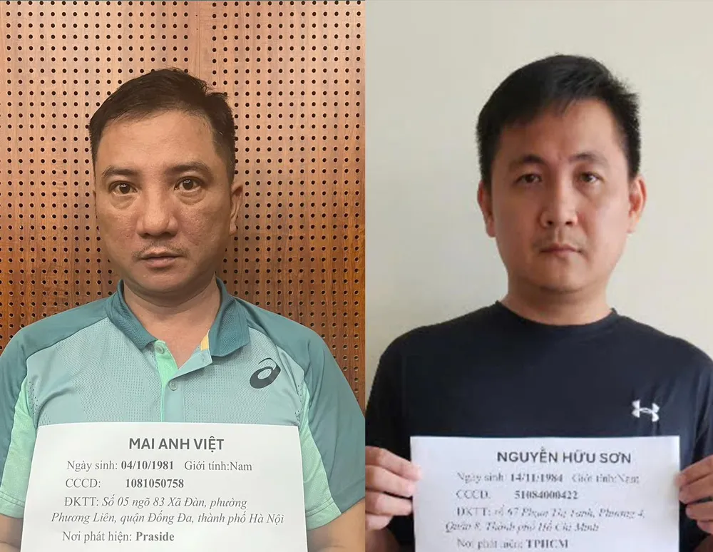 Chủ mưu, cầm đầu Mai Anh Việt và Nguyễn Hữu Sơn. Ảnh CA 498599218_122243170592081724_4016208919458426176_n.jpg