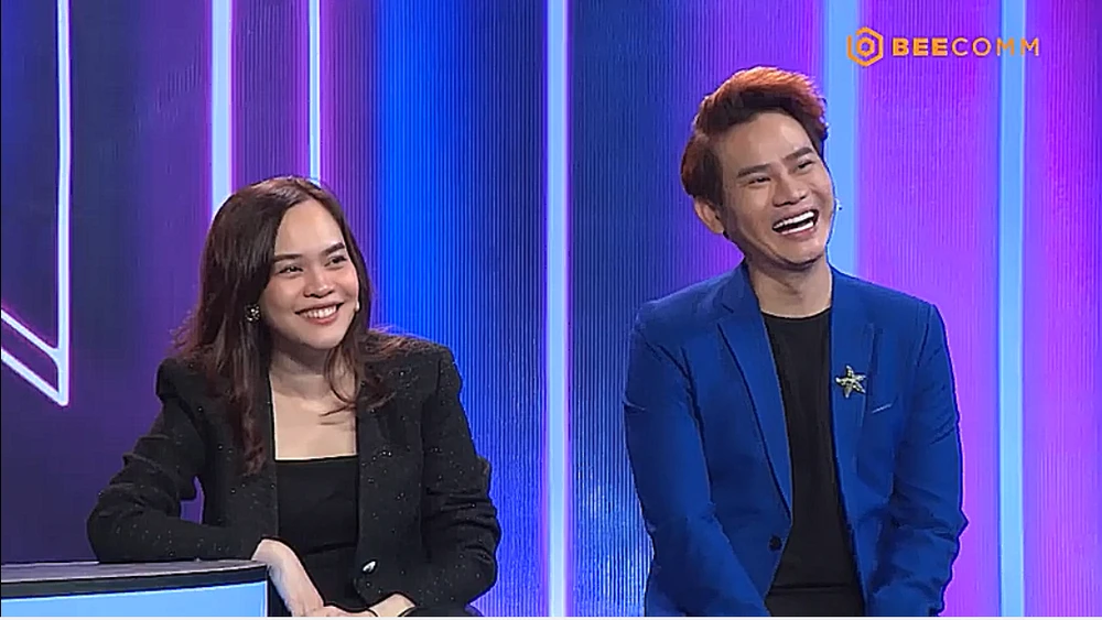 MC Hồng Phúc và diễn viên Quỳnh Phượng. Ảnh: Chụp màn hình