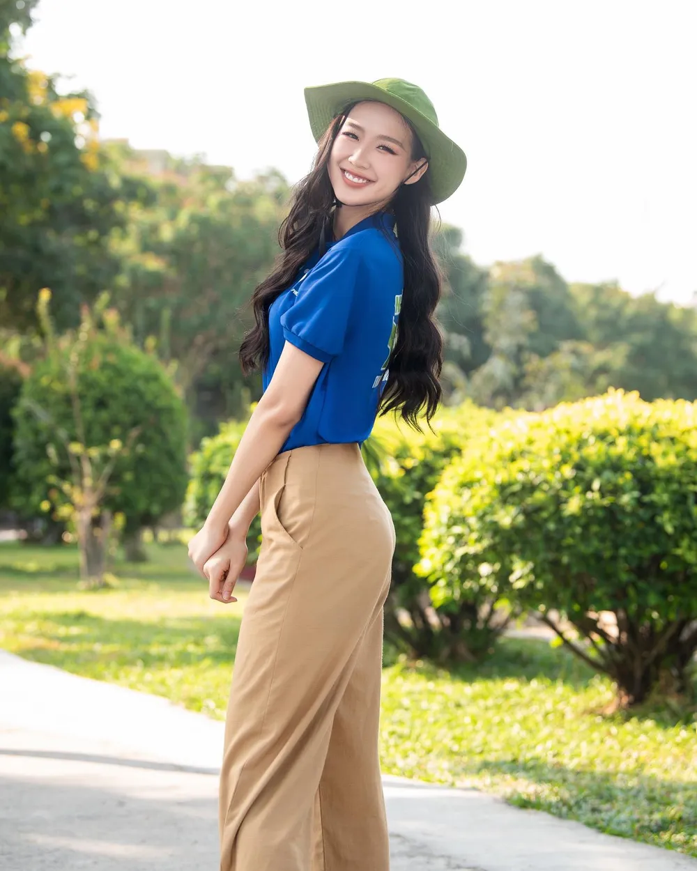 Hoa hậu Bảo Ngọc sẵn sàng trong vai trò đại sứ Ngày trái đất 2023.