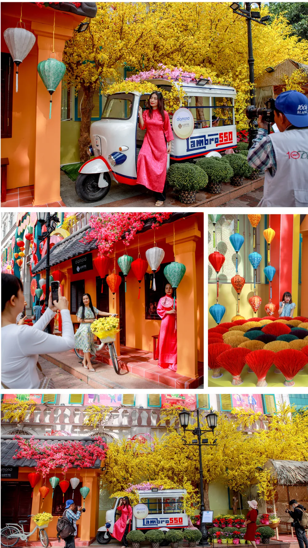 chụp ảnh áo dài tết tại Diamond