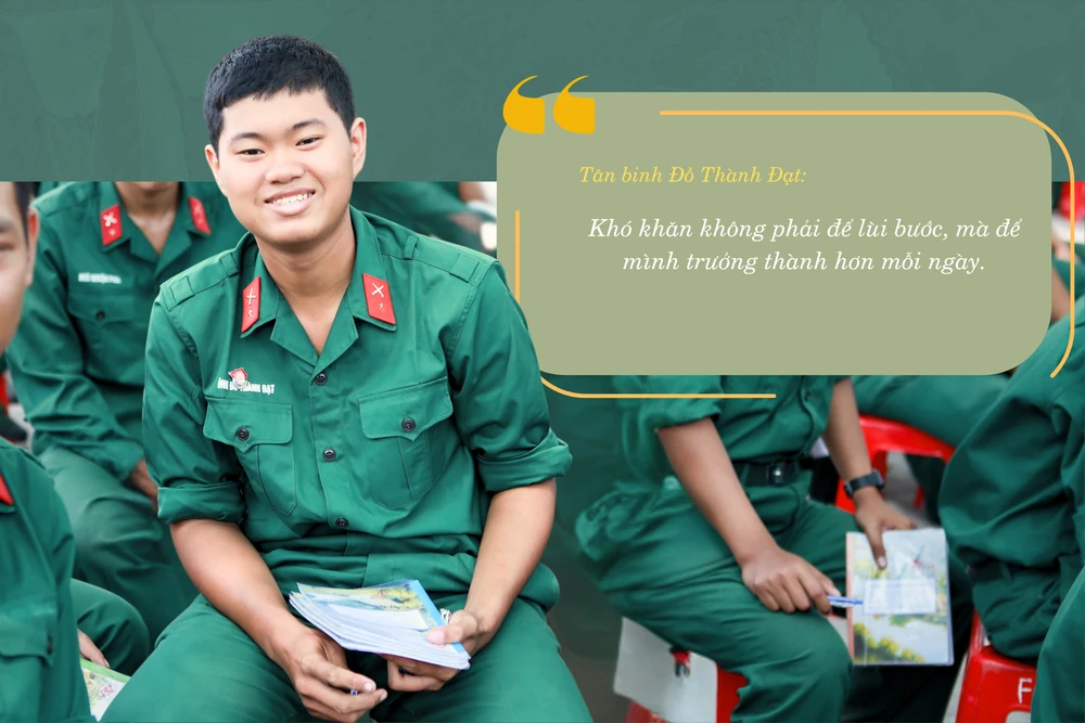 Tân binh Đỗ Thành Đạt xem môi trường quân ngũ là nơi để trưởng thành và cống hiến. môi trường quân ngũ