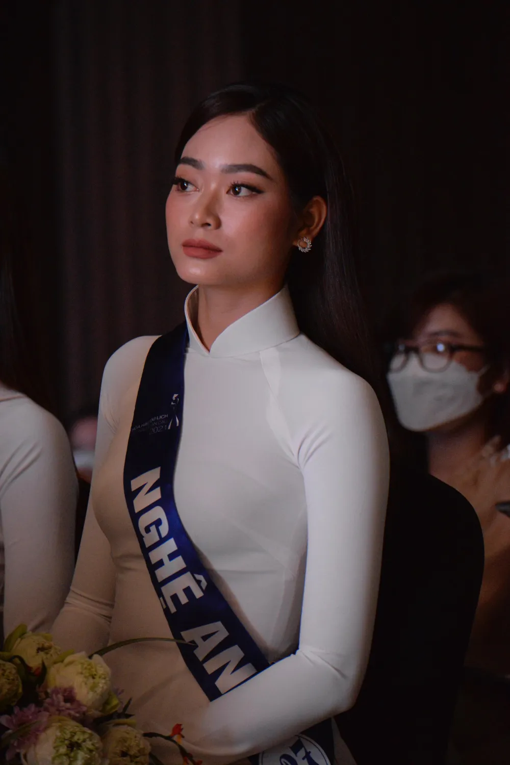 Lan Nhi - cô gái xứ Nghệ thi Hoa hậu Du lịch Việt Nam Toàn cầu. Cô cũng là một trong 7 thí sinh nhận được bình chọn xuất hiện rạng rỡ nhất tại họp báo