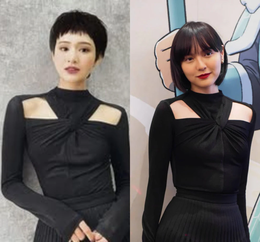 Không chỉ đụng độ trang phục sự kiện, nhiều mỹ nhân Việt còn có gu thẩm mỹ giống nhau ở một số thời điểm. Kiểu áo khoét vai từng được ca sĩ Hiền Hồ (trái) và Hải Tú lựa chọn.