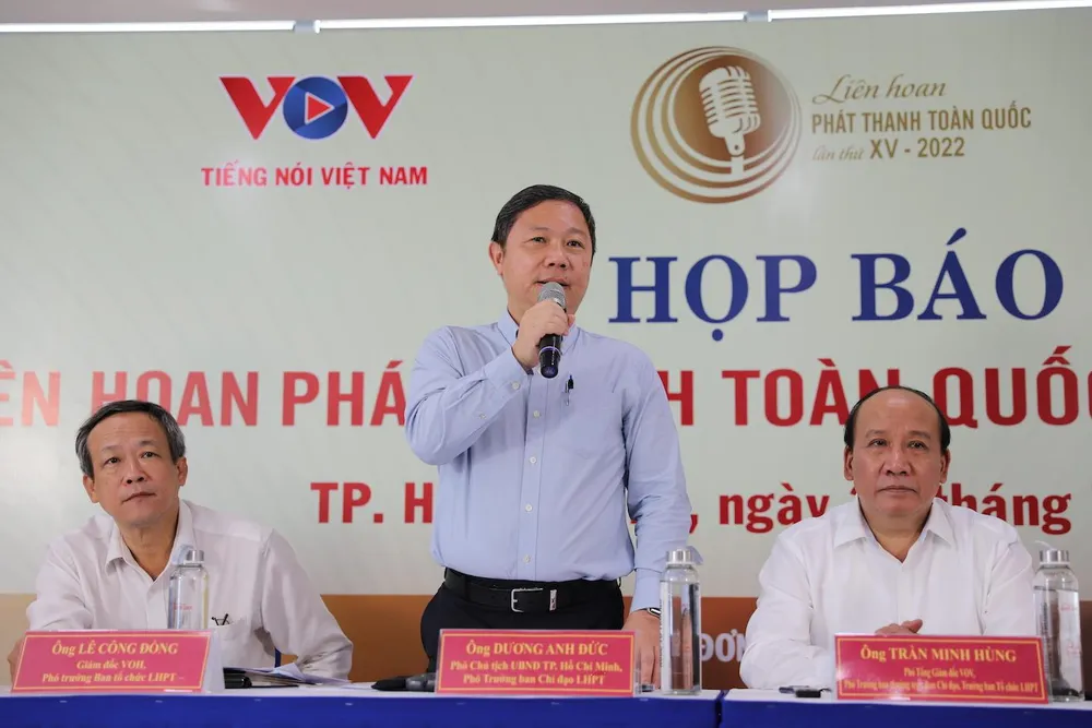 Phó Chủ tịch UBND TP.HCM Dương Anh Đức chia sẻ tại cuộc họp báo. Ảnh: VT