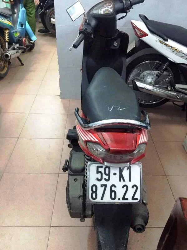 Chiếc xe máy do Nhân sử dụng để cướp giật