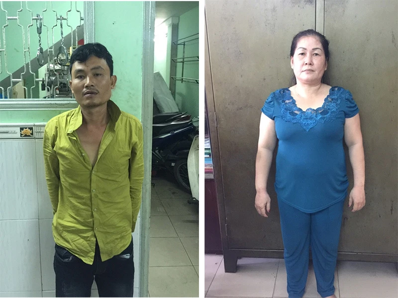 Mẹ đưa con gái 13 tuổi đi trộm cắp tài sản ảnh 1 Cường và Mai bị công an bắt giữ để điều tra về hành vi trộm cắp tài sản.