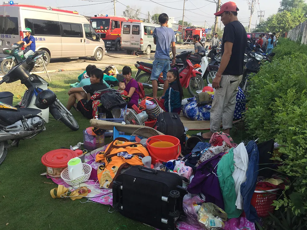 Cảnh sát thông tin vụ cháy khu lán trại ở quận 9 ảnh 3 Cảnh sát thông tin vụ cháy khu lán trại ở quận 9 ảnh 3