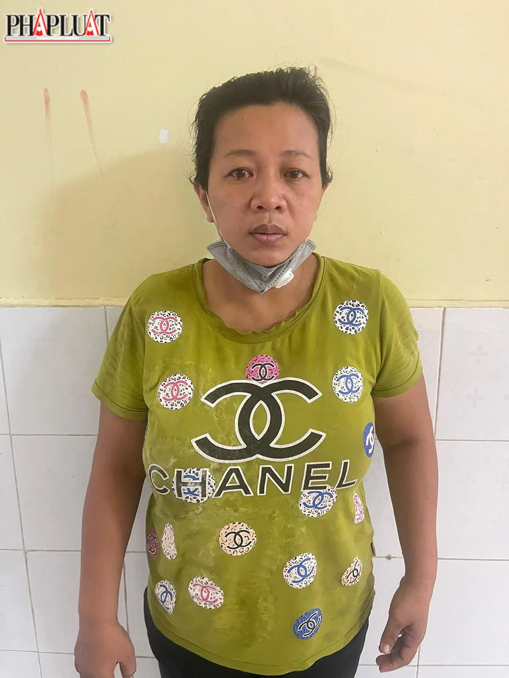 Bà Tường tại cơ quan điều tra Công an huyện Hóc Môn. Ảnh: NT