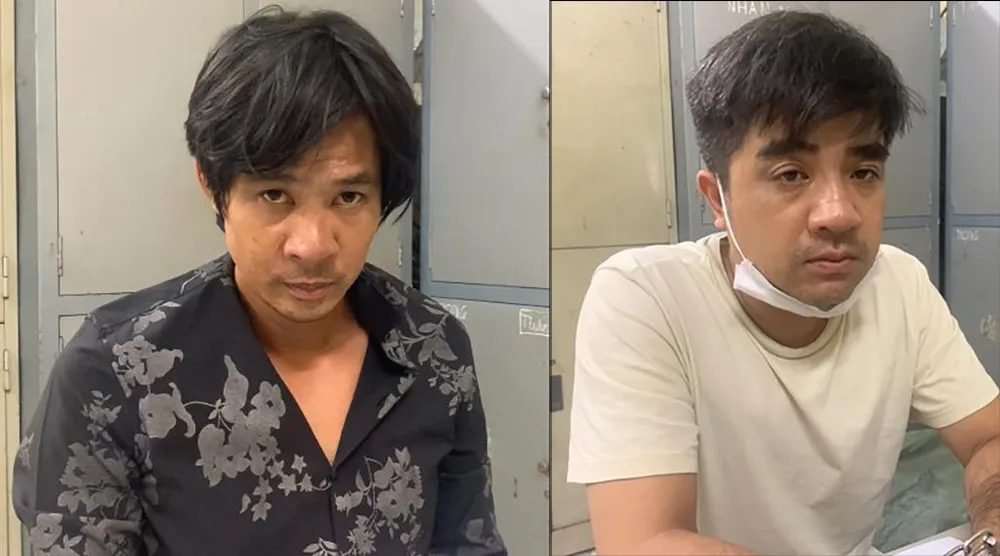 Hải và Thi tại cơ quan điều tra. Ảnh: CA