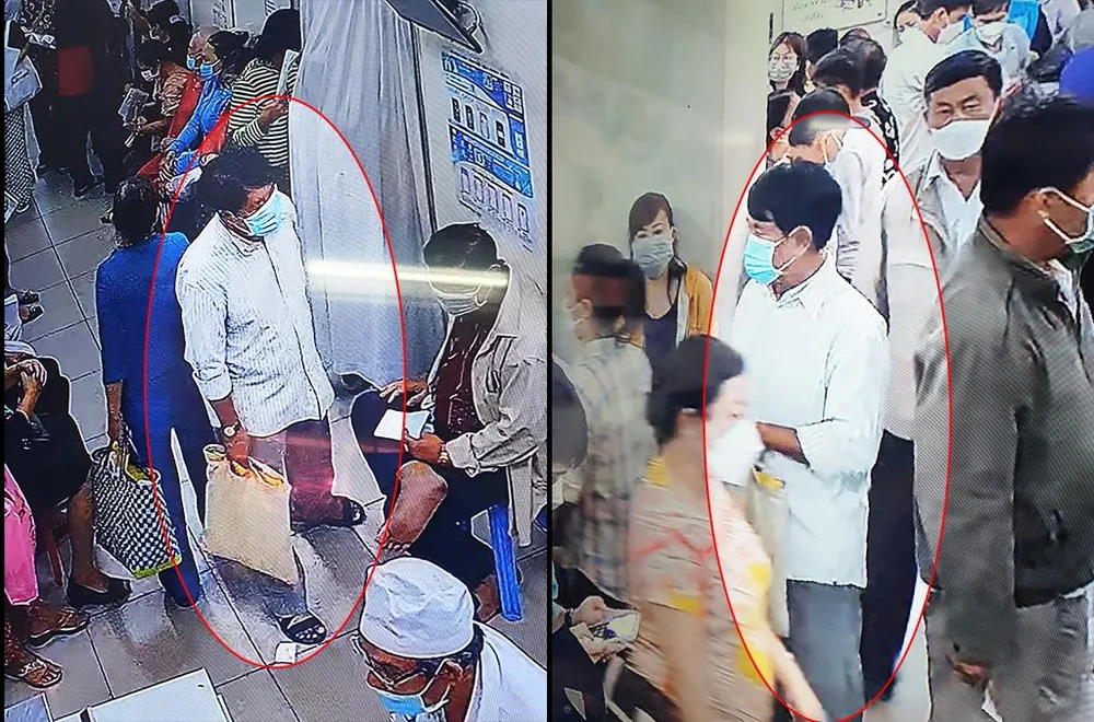 Camera an ninh ghi hình ông Châu xuất hiện ở Bệnh viện Chợ Rẫy. Ảnh chụp từ clip