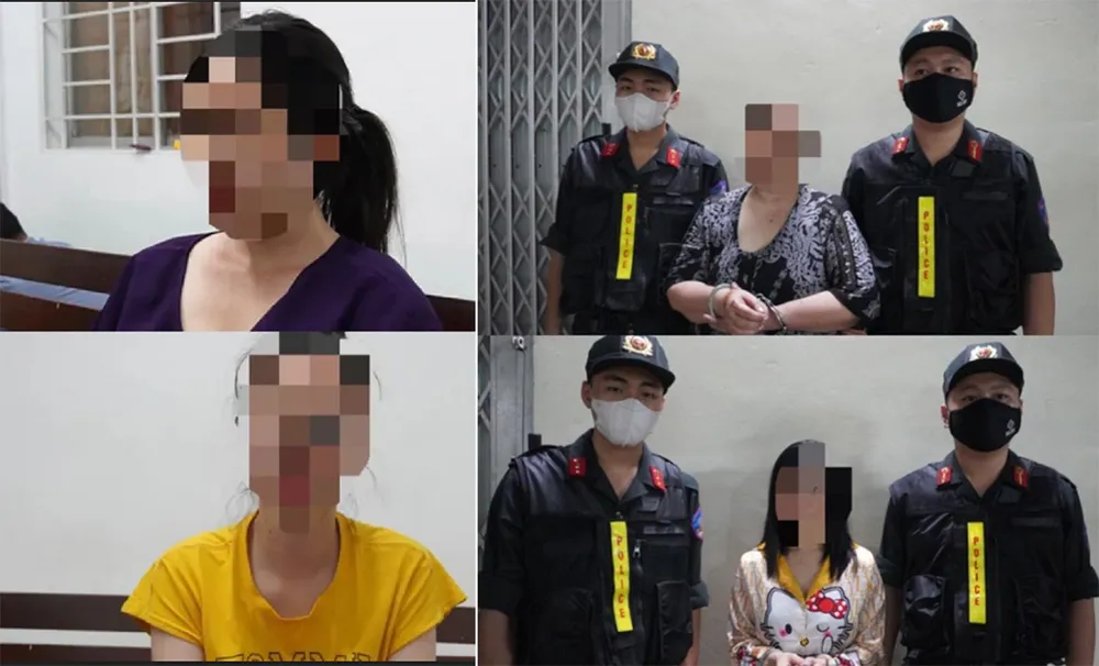 Trong số những người bị công an bắt có nhiều phụ nữ. Ảnh: CA Trong số những người bị công an bắt có nhiều phụ nữ. Ảnh: CA