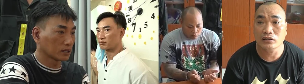 Nhóm bảo kê do Châu Phát Ti, Châu Phát Tuấn và Châu Phát Hùng cầm đầu vừa bị Công an TP.HCM bắt. Ảnh: CA