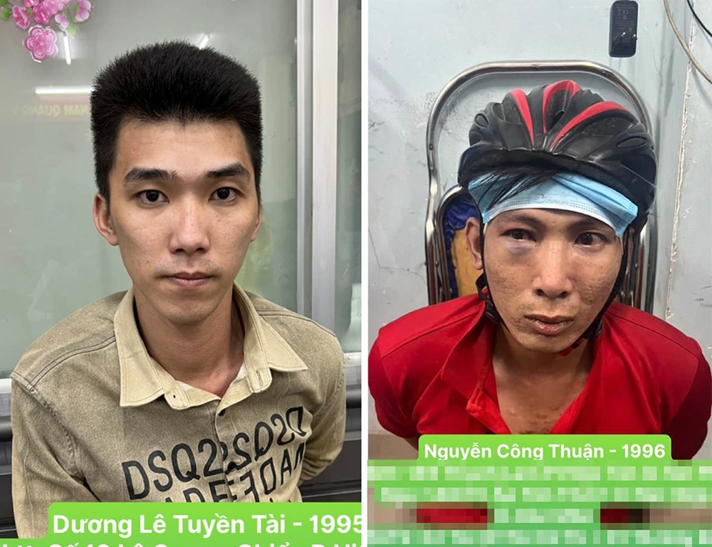 Tài và Thuận tại cơ quan điều tra. Ảnh: CA Tài và Thuận tại cơ quan điều tra. Ảnh: CA