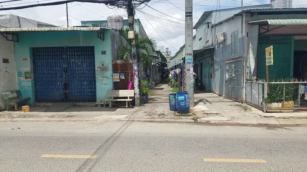 Khu vực xóm trọ nơi xảy ra vụ việc. Ảnh: HT