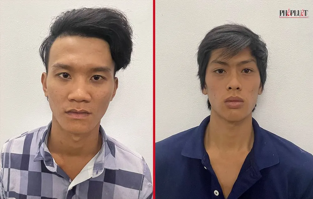 Tiếng (bên trái) và đồng phạm tại cơ quan điều tra. Ảnh: CA Tiếng (bên trái) và đồng phạm tại cơ quan điều tra. Ảnh: CA