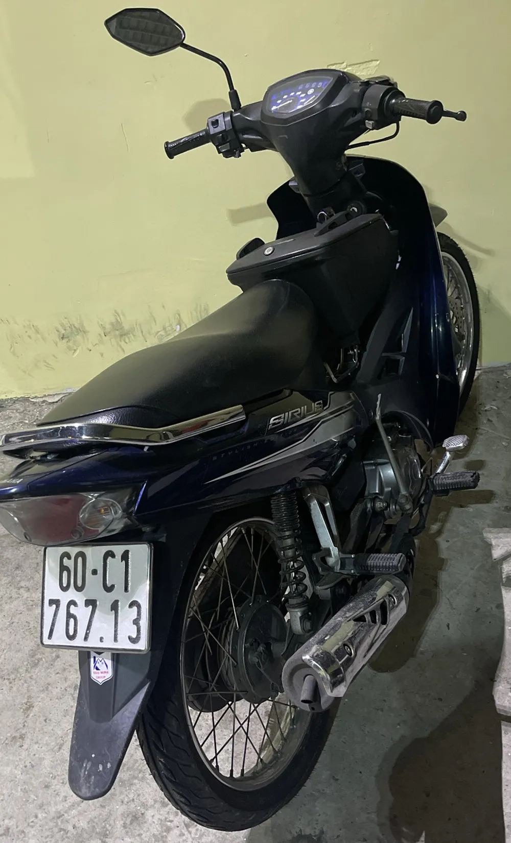 Chiếc xe máy tang vật được Tuấn và Yến sử dụng trong vụ cướp giật. Ảnh: CA