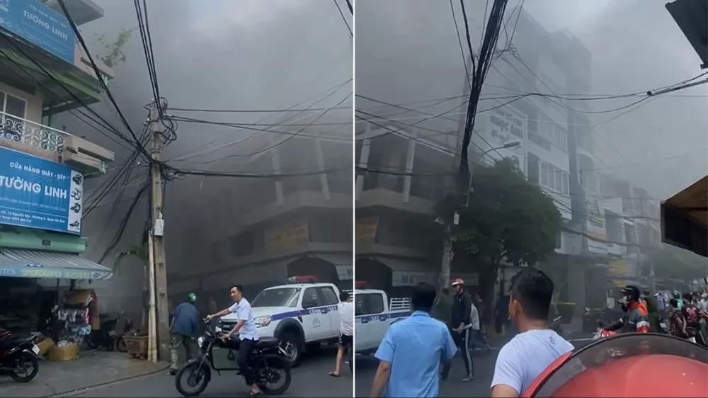 Tiệm nước đá cháy dữ dội gần chợ Phạm Văn Hai