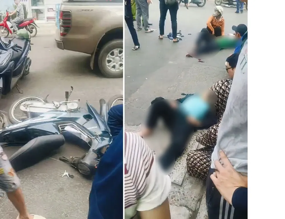 Ô tô tông 2 xe máy dừng đèn đỏ ở Tân Bình