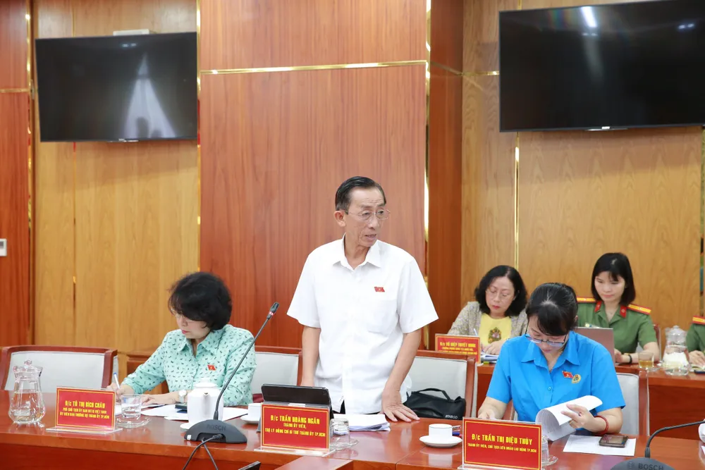 ĐB Trần Hoàng Ngân phát biểu tại Hội thảo. Ảnh: NT Giám đốc Công an TP.HCM: Xử lý nồng độ cồn để kéo giảm các loại tội phạm khác