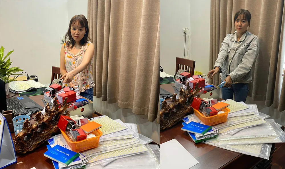 Thảo và Lan cũng bị khởi tố về cùng hành vi. Ảnh: CA Nhóm bán 3.287 hóa đơn khống cho 500 đơn vị, doanh nghiệp bị bắt