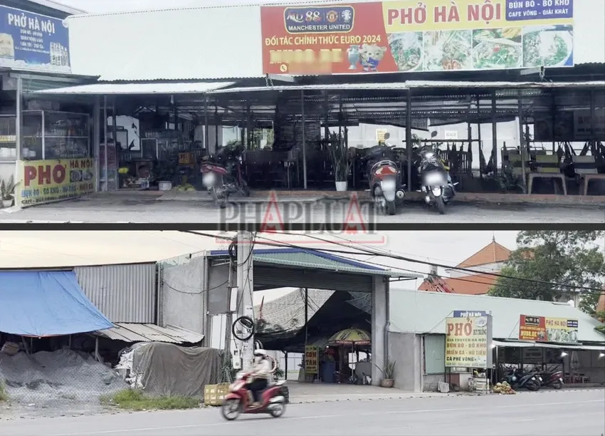 Quán phở, sửa xe, cà phê võng của Thước trên Quốc lộ 51 đã tồn tại từ rất lâu. Ảnh: NHÓM PV Người dân vui mừng khi nhóm phá xe trên Quốc lộ 51 bị báo phản ánh