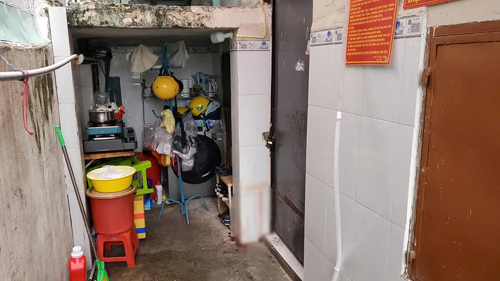 Phòng trọ nơi xảy ra vụ việc. Ảnh: NT Nghi án đâm chết người tình rồi tự sát trong phòng trọ ở Quận 12