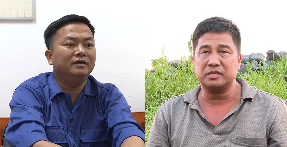 Tuấn và Sơn hiện đã bị Công an TP.HCM khởi tố để điều tra về hành vi vi phạm quy định về khai thác tài nguyên. Ảnh: CA Hai đường dây khai thác đá trái phép núp bóng cải tạo đất và nạo vét hồ thủy lợi
