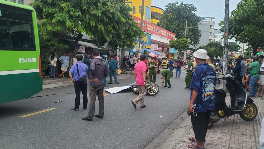 Hiện trường vụ tai nạn. Ảnh: ĐC Hiện trường vụ tai nạn. Ảnh: ĐC