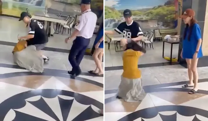 hành hung kéo lê cô gái ở sảnh chung cư