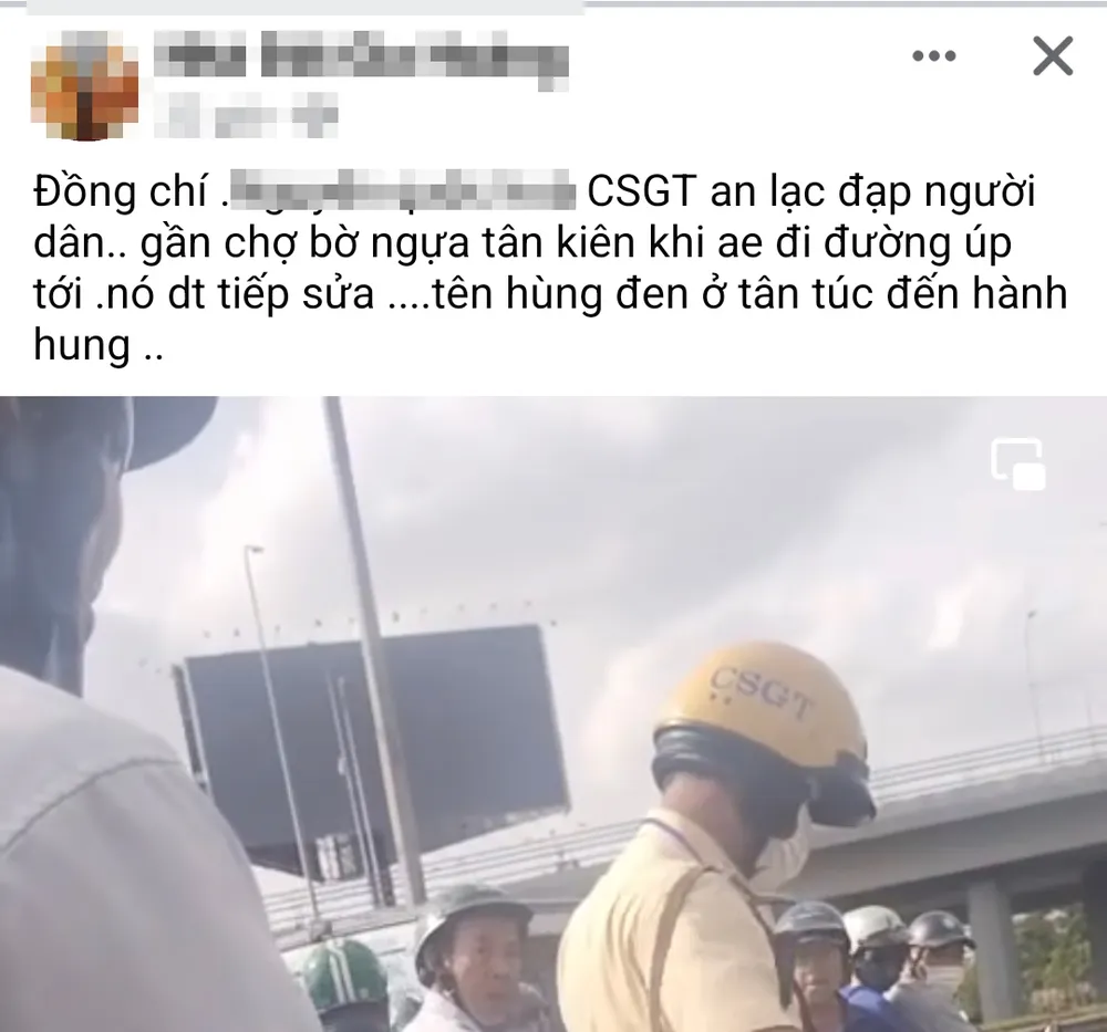 PC08 vào cuộc xác minh đoạn clip ‘CSGT đạp người dân’ lan truyền trên mạng
