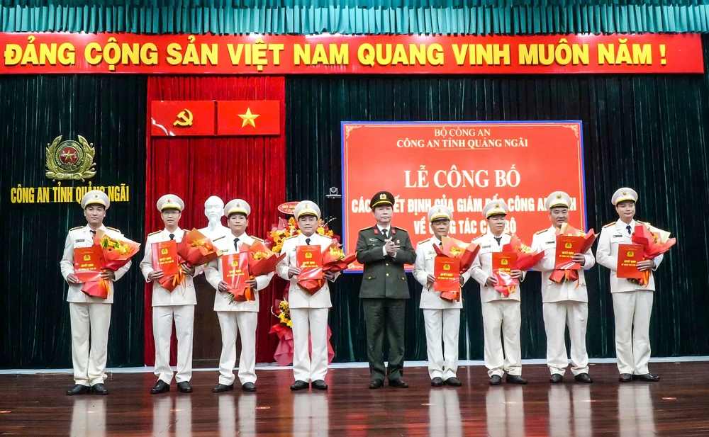 Công an tỉnh Quảng Ngãi điều động, bổ nhiệm nhiều lãnh đạo chủ chốt