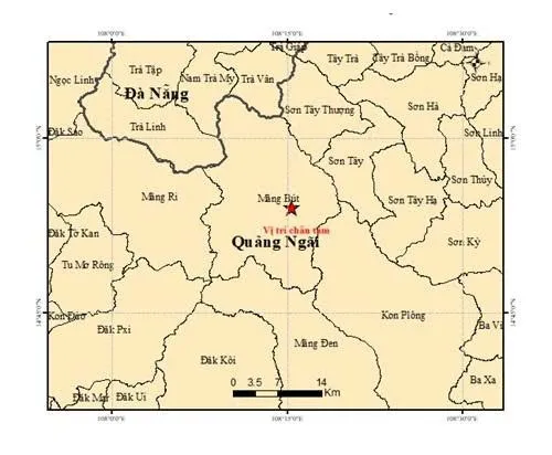 Hai trận động đất liên tiếp xảy ra ở Quảng Ngãi vào rạng sáng