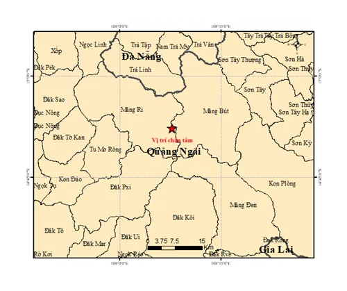 Một đêm, Quảng Ngãi xảy ra 19 trận động đất