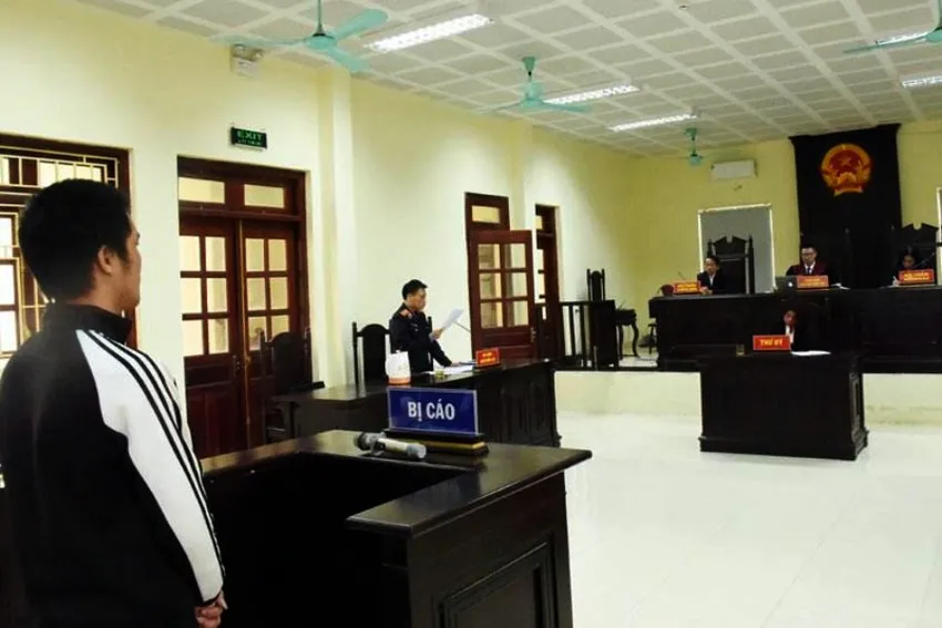 Trần Đình Vũ tại tòa. Ảnh: ĐV Trần Đình Vũ tại tòa. Ảnh: ĐV