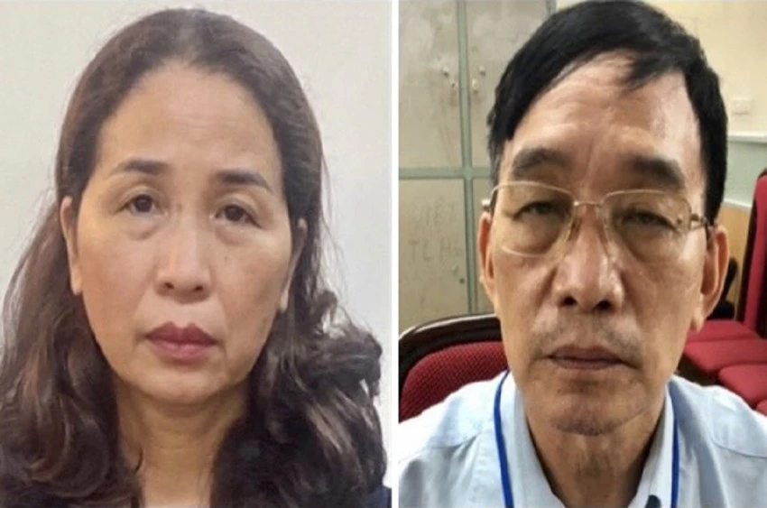 Bị can Vũ Liên Oanh (trái) và Ngô Vui. Ảnh: CACC