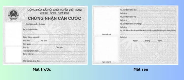 Mẫu giấy chứng nhận căn cước. Ảnh: N.NGỌC mau-giay-chung-nhan-can-cuoc (2).png