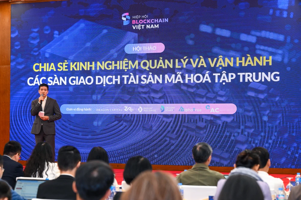 Hiệp hội Blockchain Việt Nam tổ chức Hội thảo “Chia sẻ kinh nghiệm quản lý và vận hành các sàn giao dịch tài sản mã hoá tập trung”. Ảnh: BTC Tai-san-ma-hoa.jpg