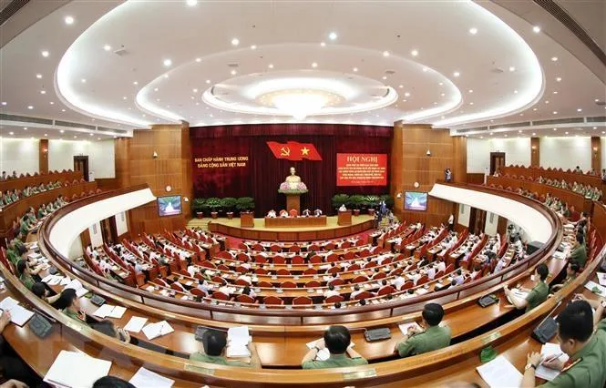 Toàn cảnh Hội nghị toàn quốc quán triệt, triển khai Nghị quyết 12 của Bộ Chính trị. Ảnh: TTXVN.