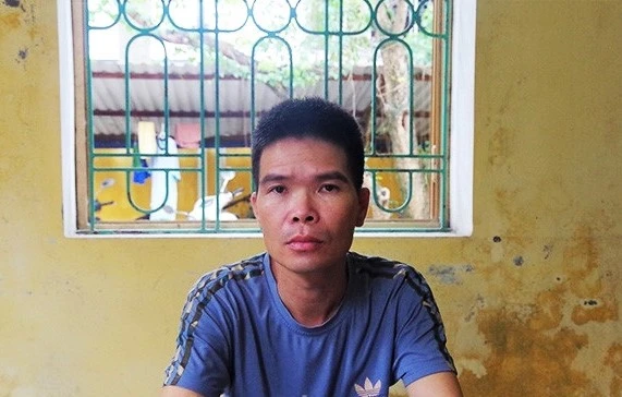 Trần Văn Luân, người chồng trong clip nghi vấn bạo hành vợ mang bầu 7 tháng. Ảnh: Công an huyện Kim Thành, Hải Dương.