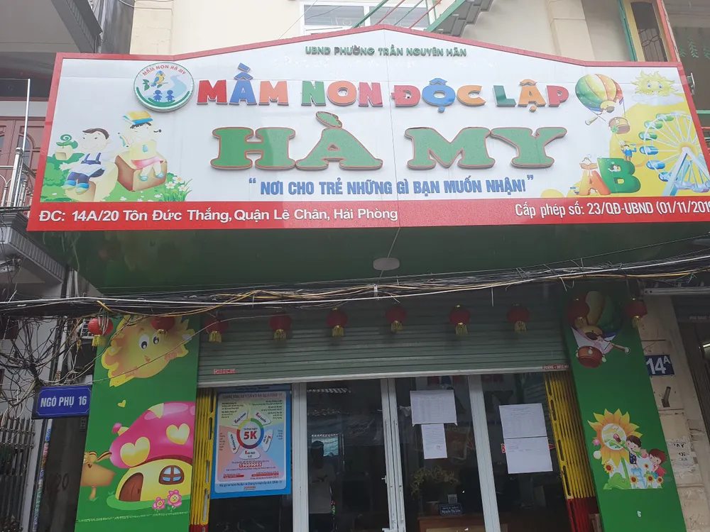 Cơ sở mầm non độc lập Hà My liên quan đến clip cô giáo đánh học sinh đăng tải trên mạng xã hội.