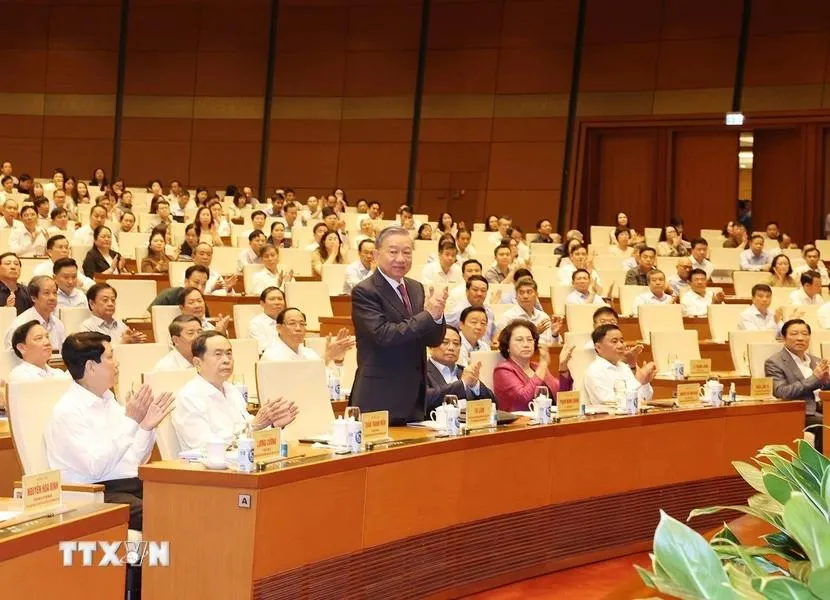 Tổng Bí thư, Chủ tịch nước Tô Lâm tại Hội nghị toàn quốc quán triệt Nghị quyết Hội nghị Trung ương 10. Ảnh: TTXVN. Tổng Bí thư Tô Lâm.webp