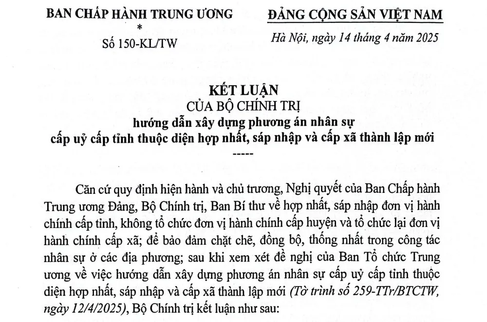 phương án nhân sự nhập tỉnh nhập xã