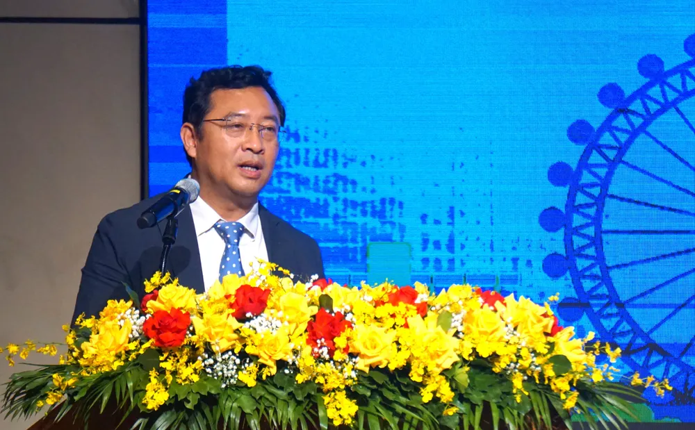 Ông Phạm Hồng Quất - Cục trưởng Cục Phát triển thị trường và doanh nghiệp khoa học và công nghệ Bộ KH&CN đánh giá cao sự nỗ lực của Đà Nẵng. Ảnh: MINH TRƯỜNG. cuc truong quat.JPG