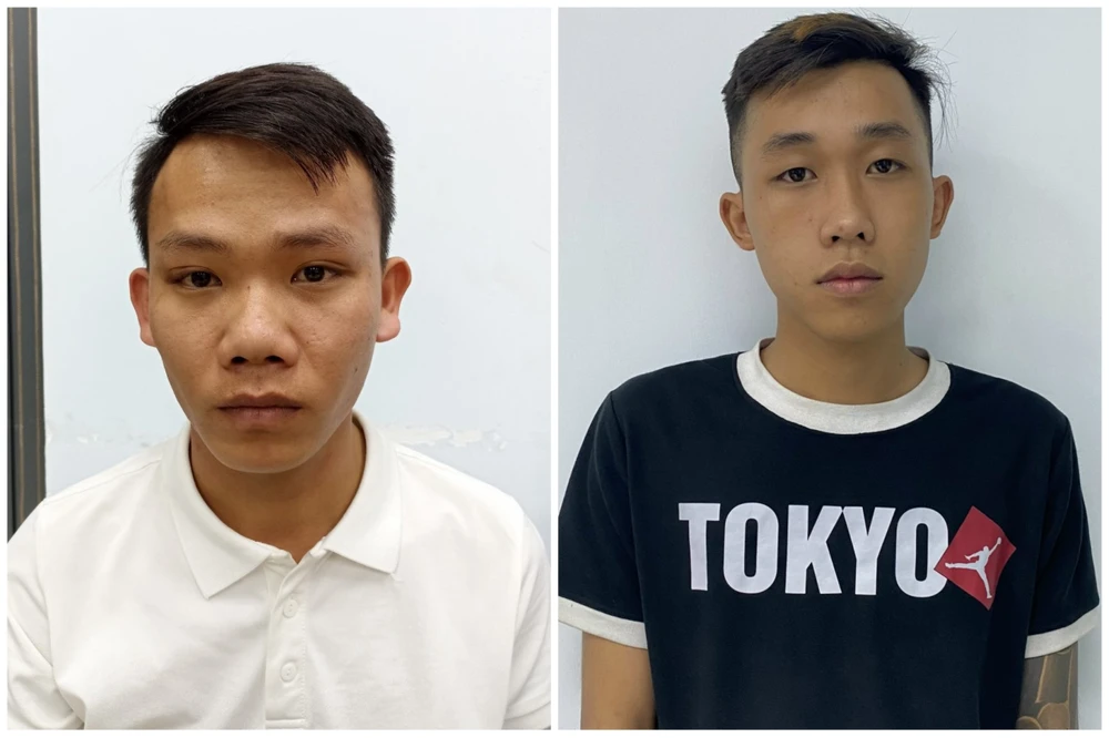 Nguyễn Hoàng Phi và Nguyễn Phước Mạnh đang tại ngoại thì bị bắt. Ảnh: CA. ma tuý
