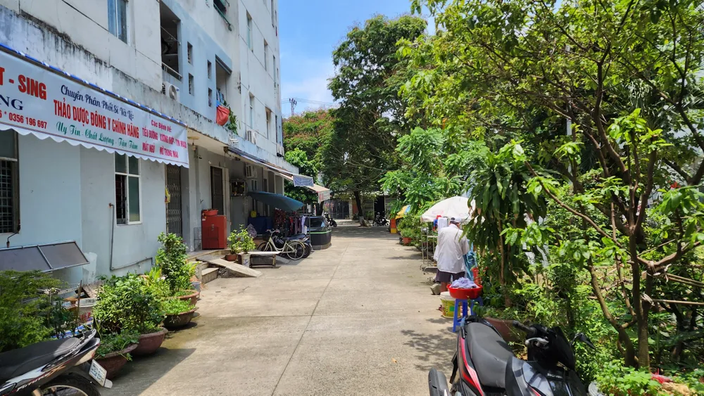 Sau khi đi học về và nhắn tin "con tự tử" cho mẹ thì em N nhảy từ tầng 6 xuống. Ảnh: MINH TRƯỜNG. hien-truong-con-tu-tu.jpg