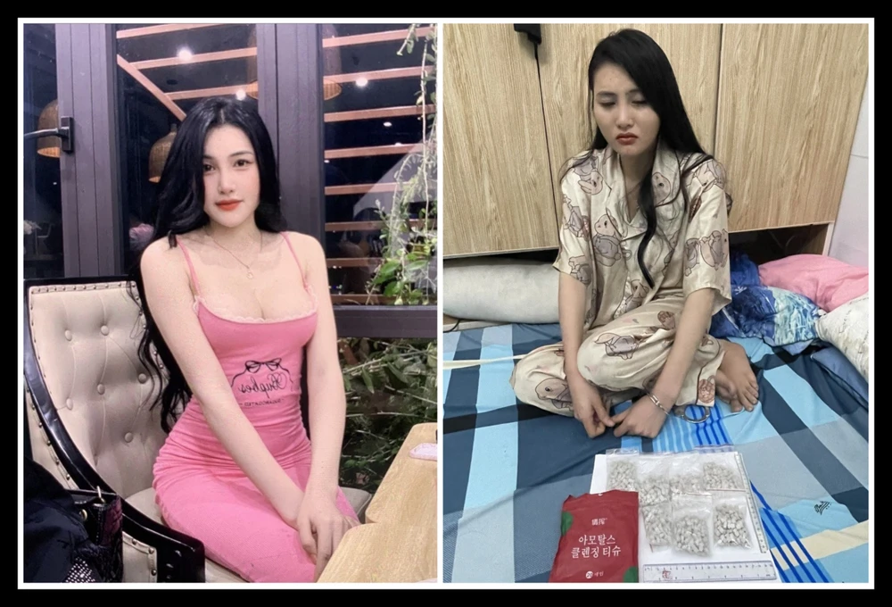 Hoa tạo cho mình một vẻ ngoài xinh đẹp để thuận tiện mua bán ma tuý. Ảnh: CA. Hot-girl-da-nang