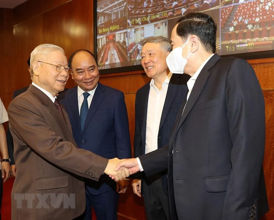 Chùm ảnh Tổng Bí thư dự Hội nghị quán triệt và triển khai Nghị quyết 11 của Bộ Chính trị ảnh 1