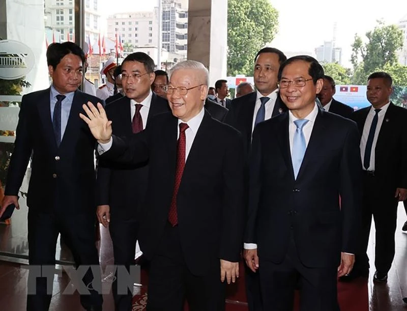 Tổng Bí thư Nguyễn Phú Trọng đến dự lễ kỷ niệm. Ảnh: TTXVN