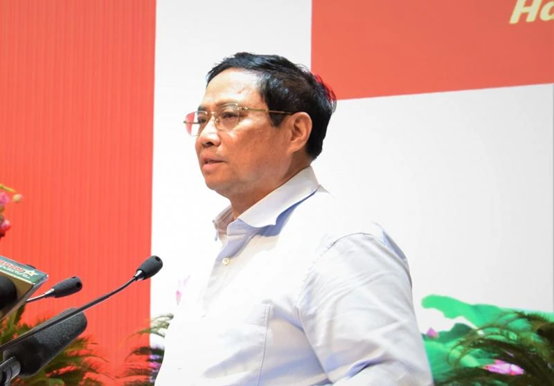 Thủ tướng Phạm Minh Chính phát biểu tại Hội nghị. Ảnh: VOV