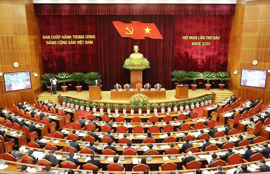 Toàn cảnh phiên khai mạc hội nghị Trung ương 6 khóa XIII. Ảnh: TTXVN